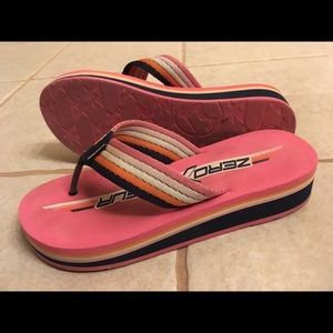 Pink/Navy Platform Flip Flops